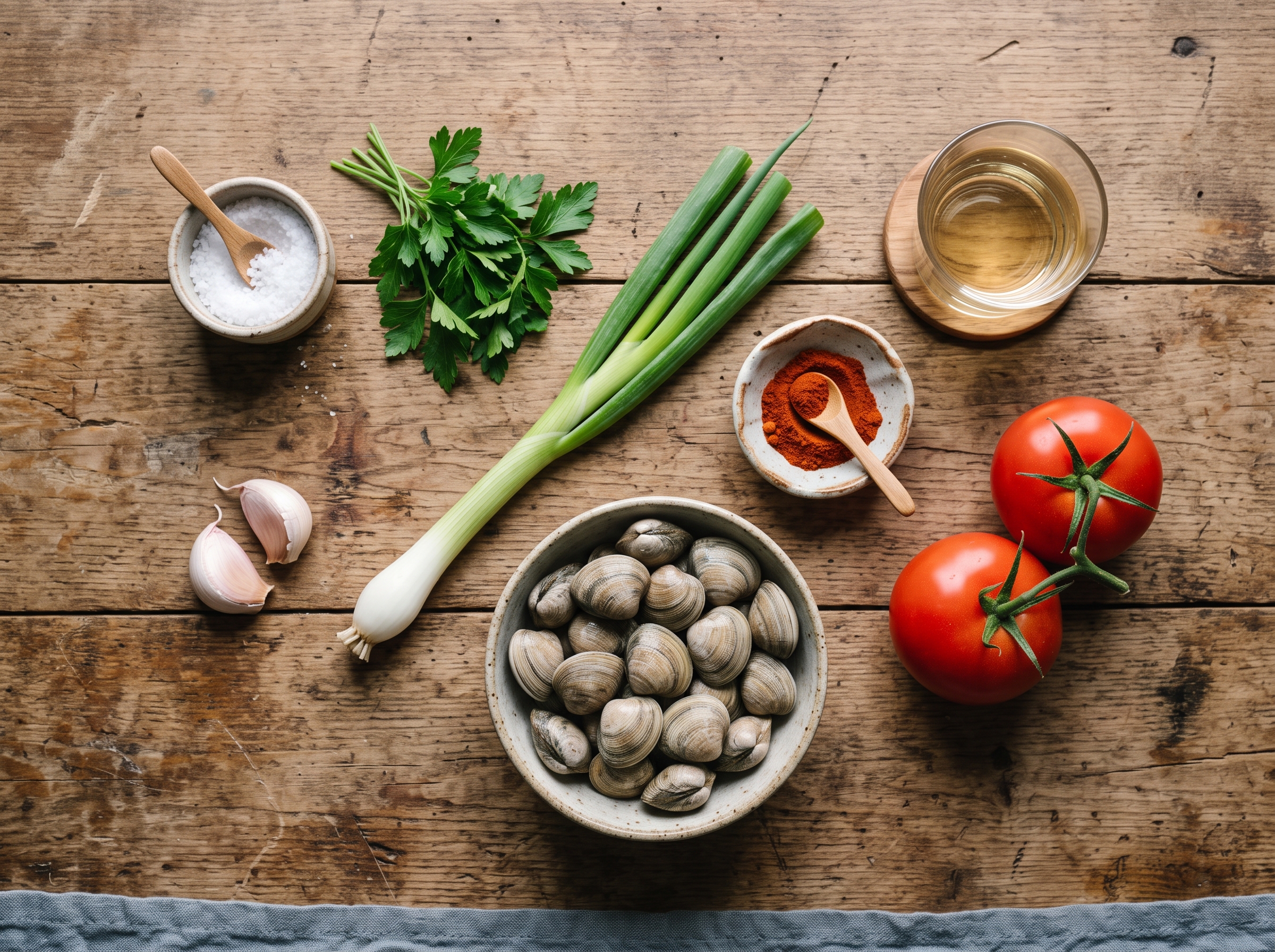Ingredientes receta almejas a la marinera